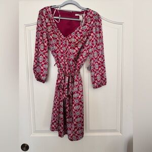 Elegant Red Patterned Dress